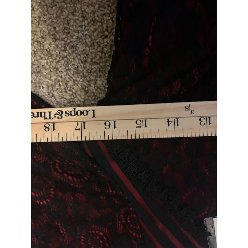 Feifei Women's M Black & Red Lace Blouse High Neck Party Top - Picture 5 of 7